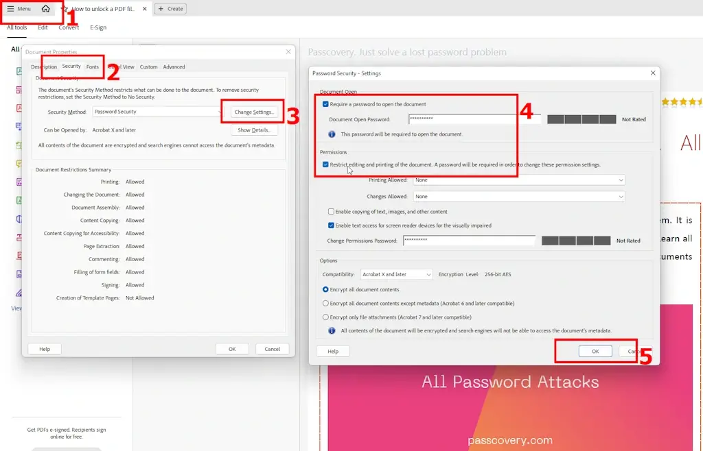 5 шагов для удаления парольной защиты из файла PDF в Adobe Acrobat Pro