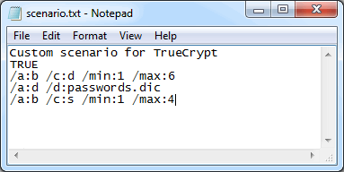 Сценарий атаки на пароль TrueCrypt из командной строки