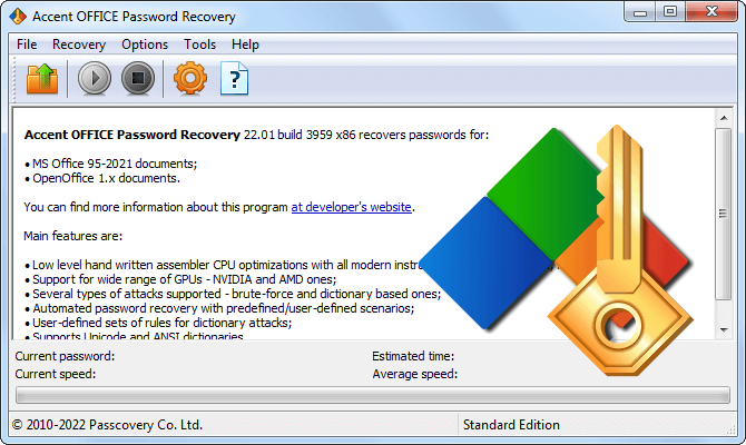 Accent OFFICE Password Recovery от Пасковери для Microsoft Office и OpenOffice/LibreOffice