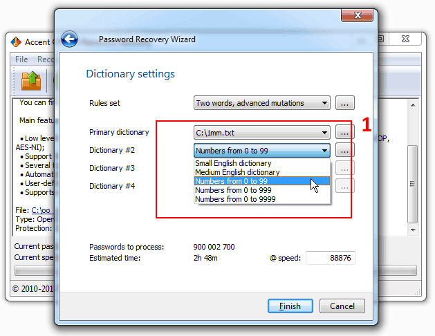 Password dictionary