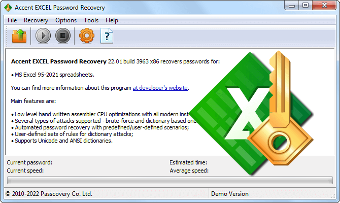 Accent EXCEL Password Recovery от Пасковери для Microsoft Excel